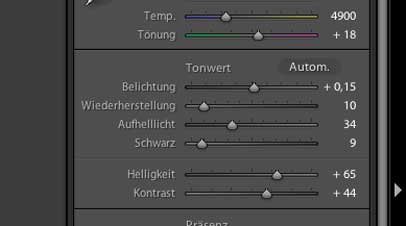 Lightroom Einstellungen