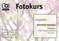 Geschenkgutschein Fotokurs - Geschenk für Fotografen - *fotowissen