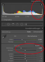 Korrigiertes RAW - Keine Lücke im Histogramm - Dateiformat Bilder Fotos