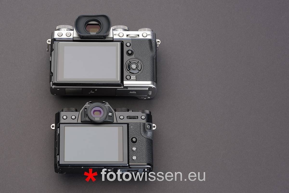Rückansicht XT3 XT30 Genau wie bei der XT30 liegt auch der Sucher der XT3 zu nah am Gehäuse