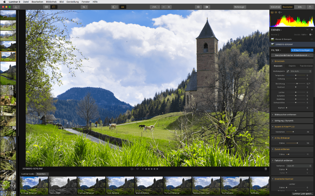 Luminar 3 Looks Bedienoberfläche Luminar 3 Looks Bedienoberfläche