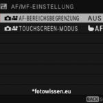 Fujifilm X-T4 Autofokus-Bereichsbegrenzung Fujifilm X-T4 Autofokus-Bereichsbegrenzung