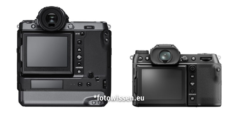 Gehäuse Vergleich Fujifilm GFX 100 versus GFX 100S Rückseite Gehäuse Vergleich Fujifilm GFX 100 versus GFX 100S Rückseite