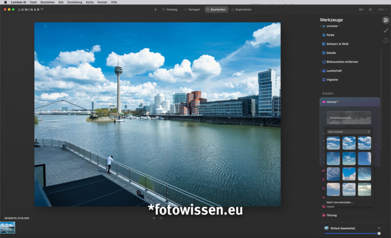 Luminar AI Update 2 - Vorauswahl Himmel AI Luminar AI Update 2 - Vorauswahl Himmel AI