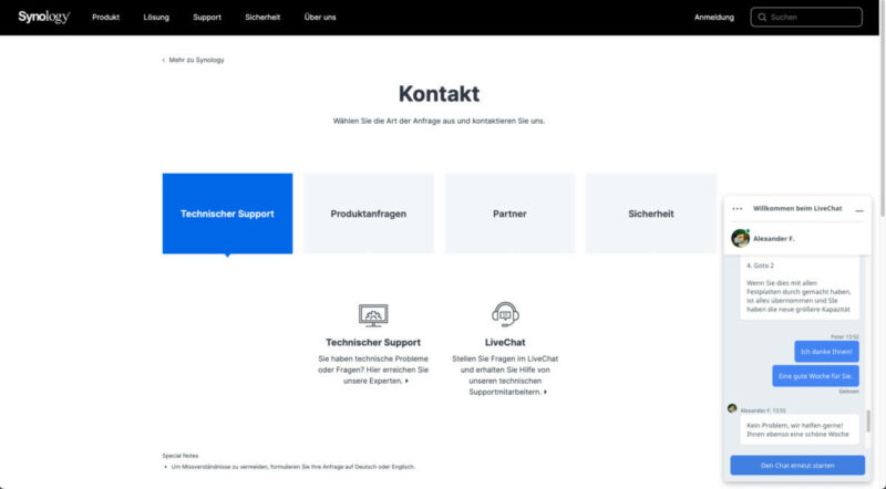 Synology Service für NAS Laufwerke