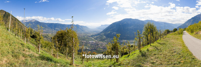 Panoramafoto im Format 3:1, Stitching aus einzelnen Fotos vom Stativ