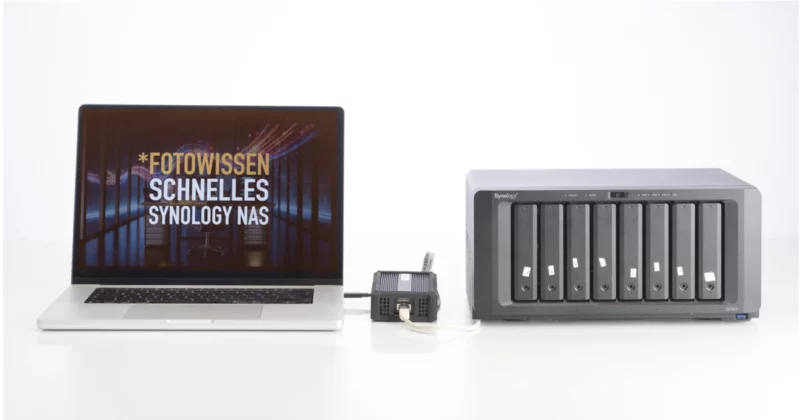 Schnelles Synology NAS mit 10 GBit Adapter (Mitte)