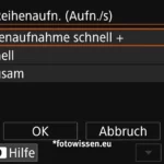 Canon R5 Mark II Geschwindigkeit Reihenaufnahmen 20 15 5