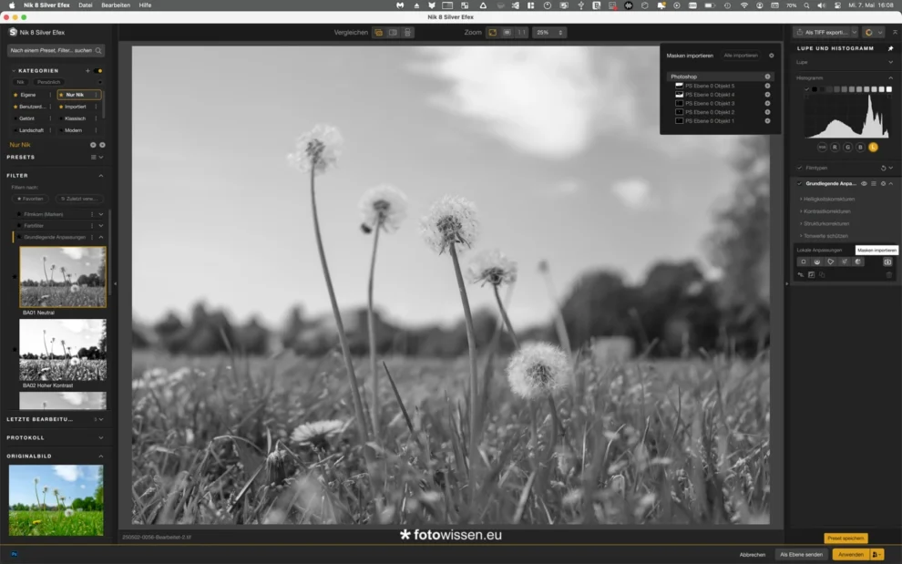 Silver Efex 8 mit Photoshop Masken.