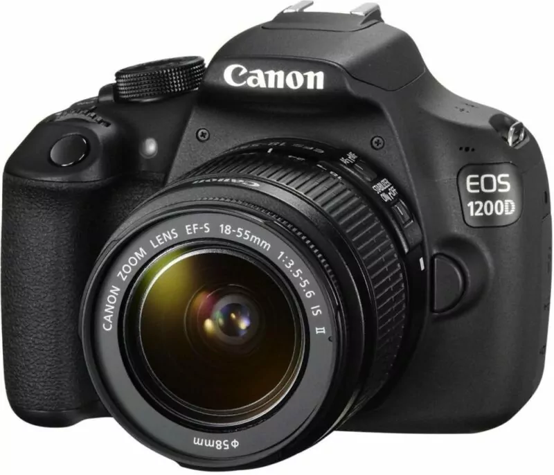 Canon EOS 1200D SLR-Digitalkamera (18 Megapixel APS-C CMOS-Sensor, 7,5 cm (3 Zoll) LCD-Display, Full HD) Kit inkl. 18-55mm IS Objektiv schwarz 