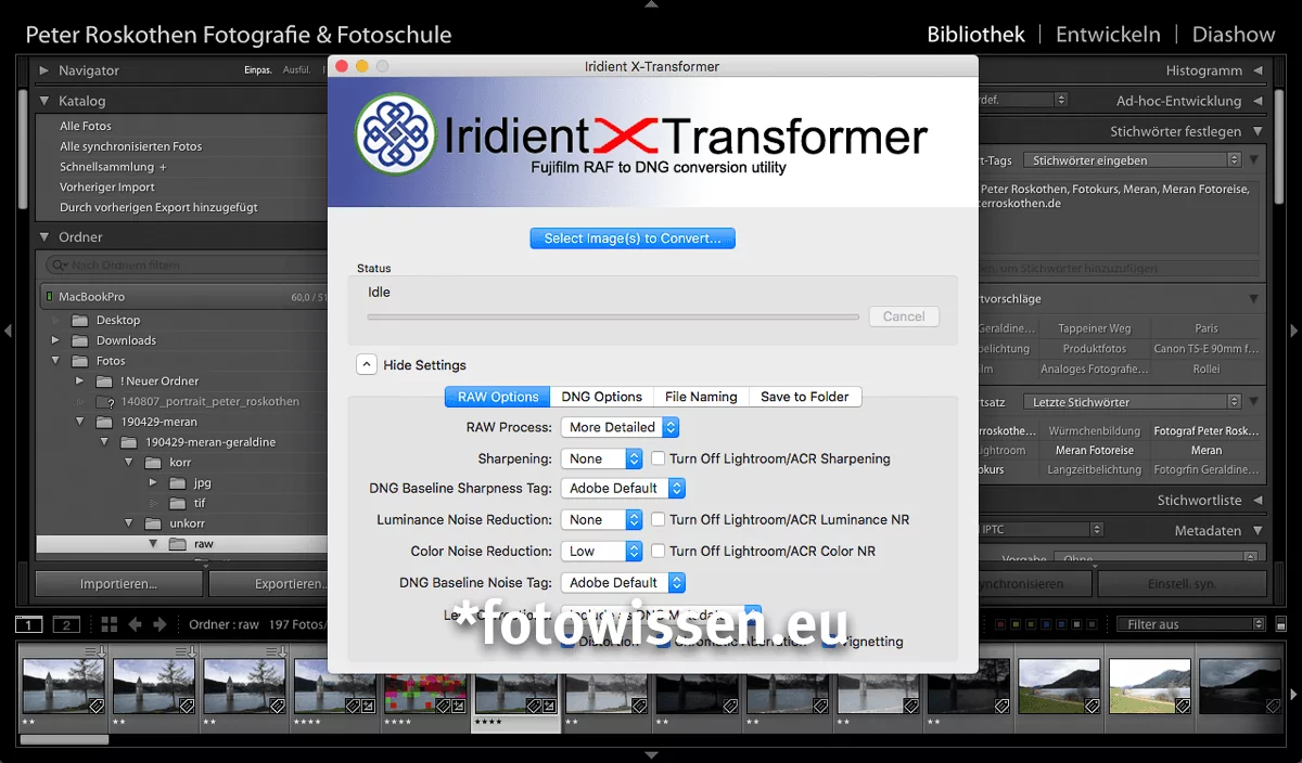 Iridient X-Transformer wandelt Bilder in DNG