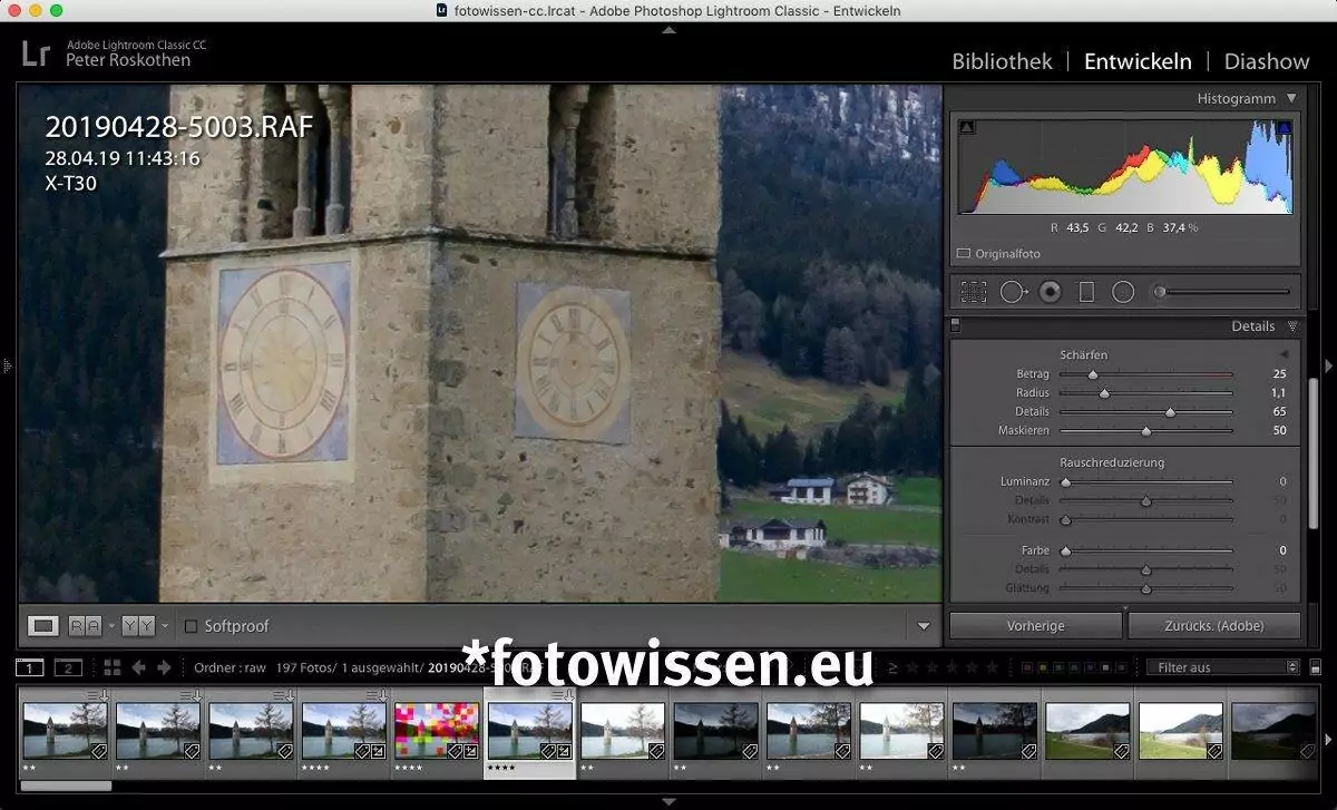 Richtig Schärfen in Lightroom mit Fujifilm RAW (RAF) Bildern