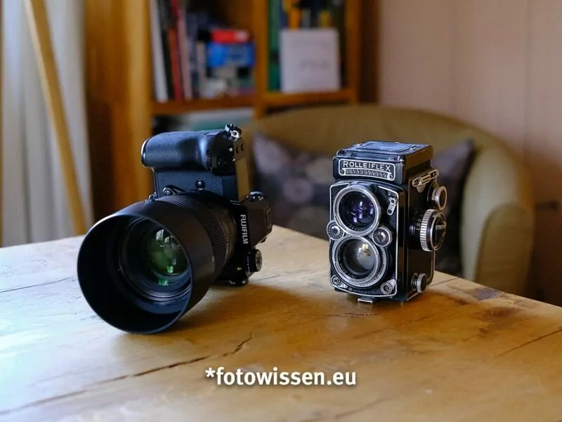 Mittelformatkameras GFX 100S und Rolleiflex