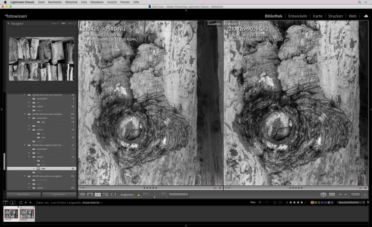 Vergleich Leica Q2 Mono mit Canon 5DsR und 24-105 mm F/4 Mark I Vergleich Leica Q2 Mono mit Canon 5DsR und 24-105 mm F/4 Mark I