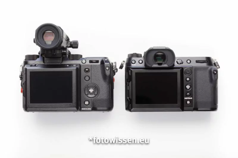 GFX 50S vs GFX 50S II Rückansicht GFX 50S versus GFX 50S II Rückansicht