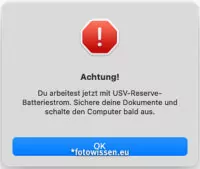 Stromausfall am Mac - Die USV CyberPower meldet sich mit Hinweis